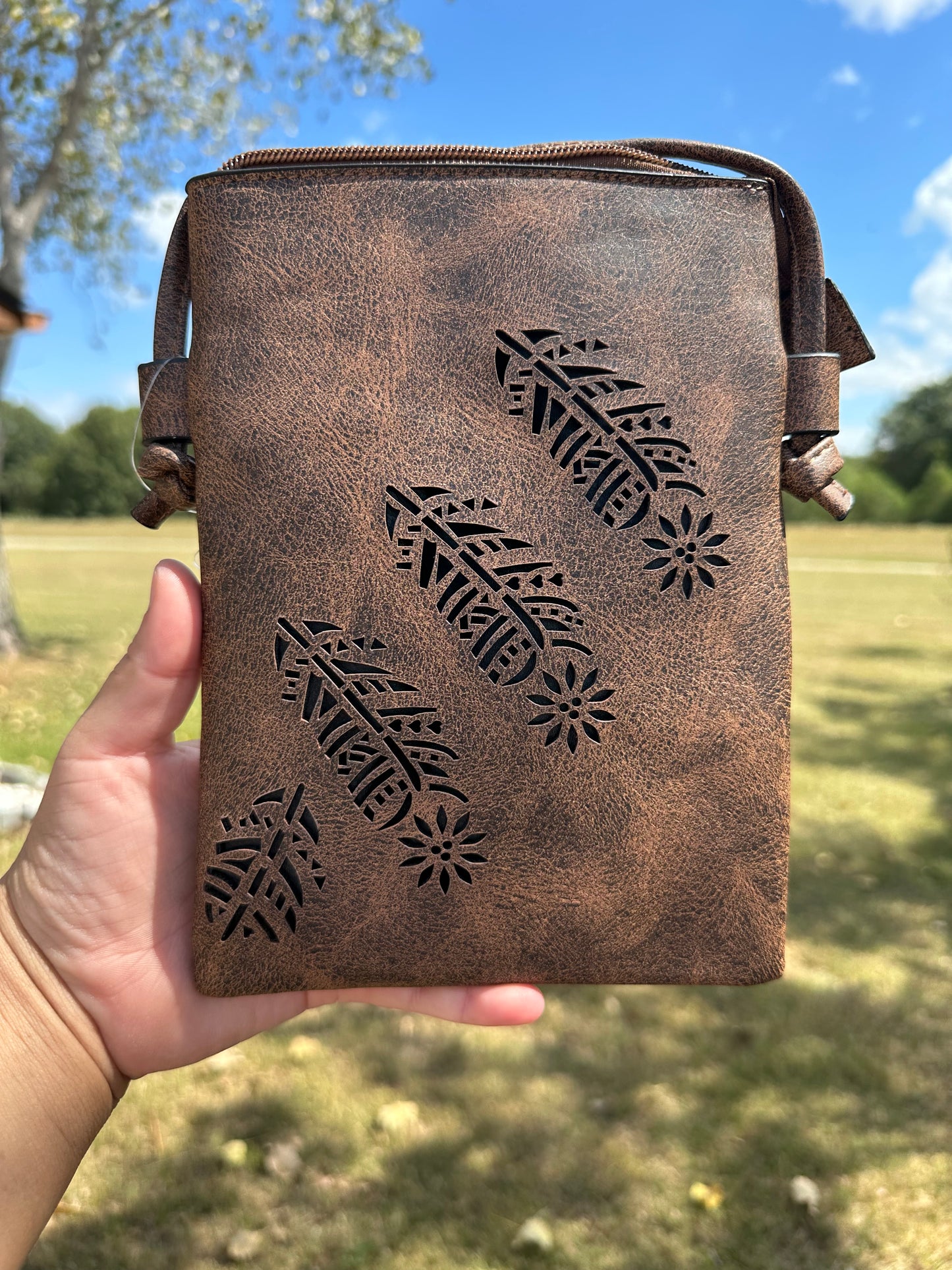 Crossbody Feather Bag